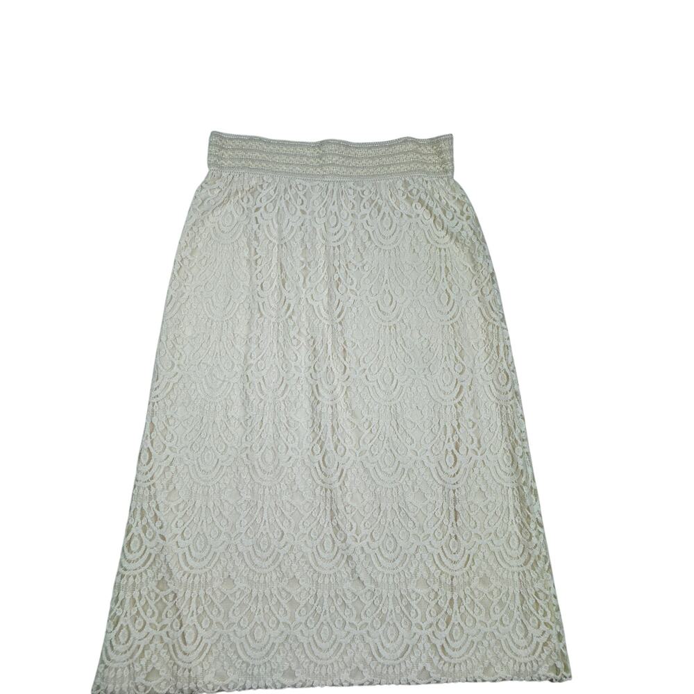 Cato Boho Hippie Festival Cottagecore Crochet Lace Maxi Skirt Women's Size L - Picture 2 of 9